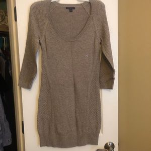 American Eagle Size 8 Tan Knitted Sweater Dress
